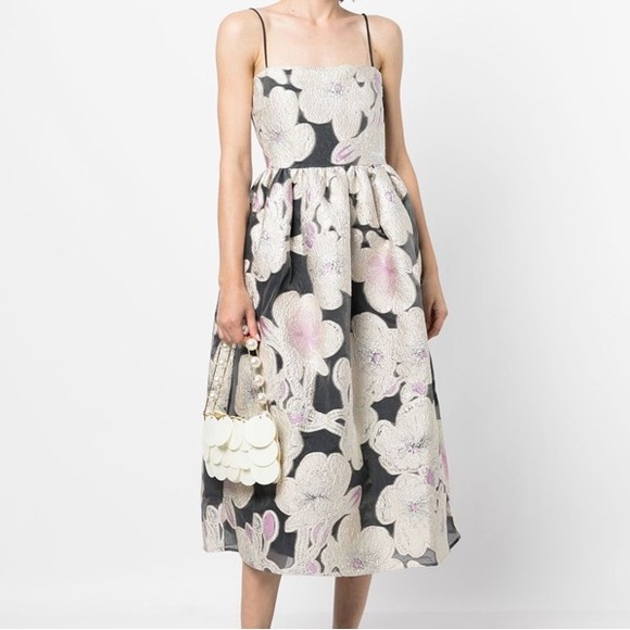 STINE GOYA Dresses & Skirts - Stine Goya Anny Floral Jacquard Metallic Dress in Jasmine Pink | Size S